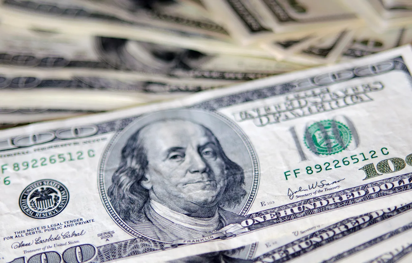 Photo wallpaper look, money, dollar, ink