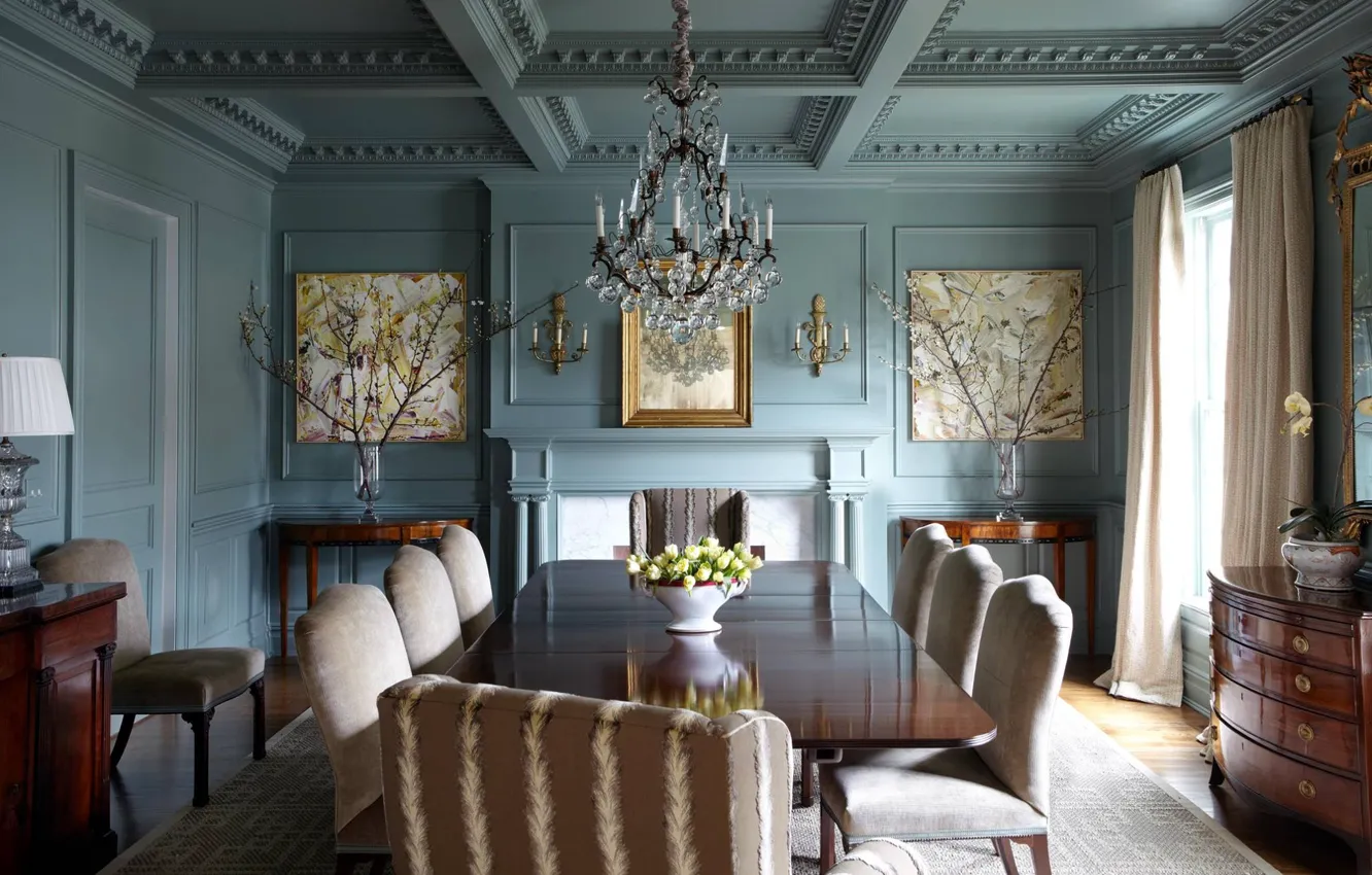 Photo wallpaper style, room, interior, dining room