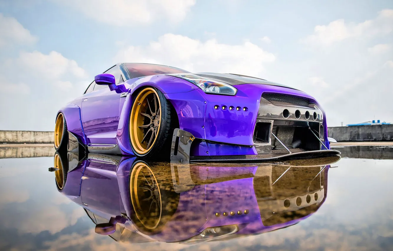 Photo wallpaper Nissan, GT-R, Tuning, Nissan GT-R, Widebody, Purple Pandem, Pandem Nissan GTR, Rocketbunny