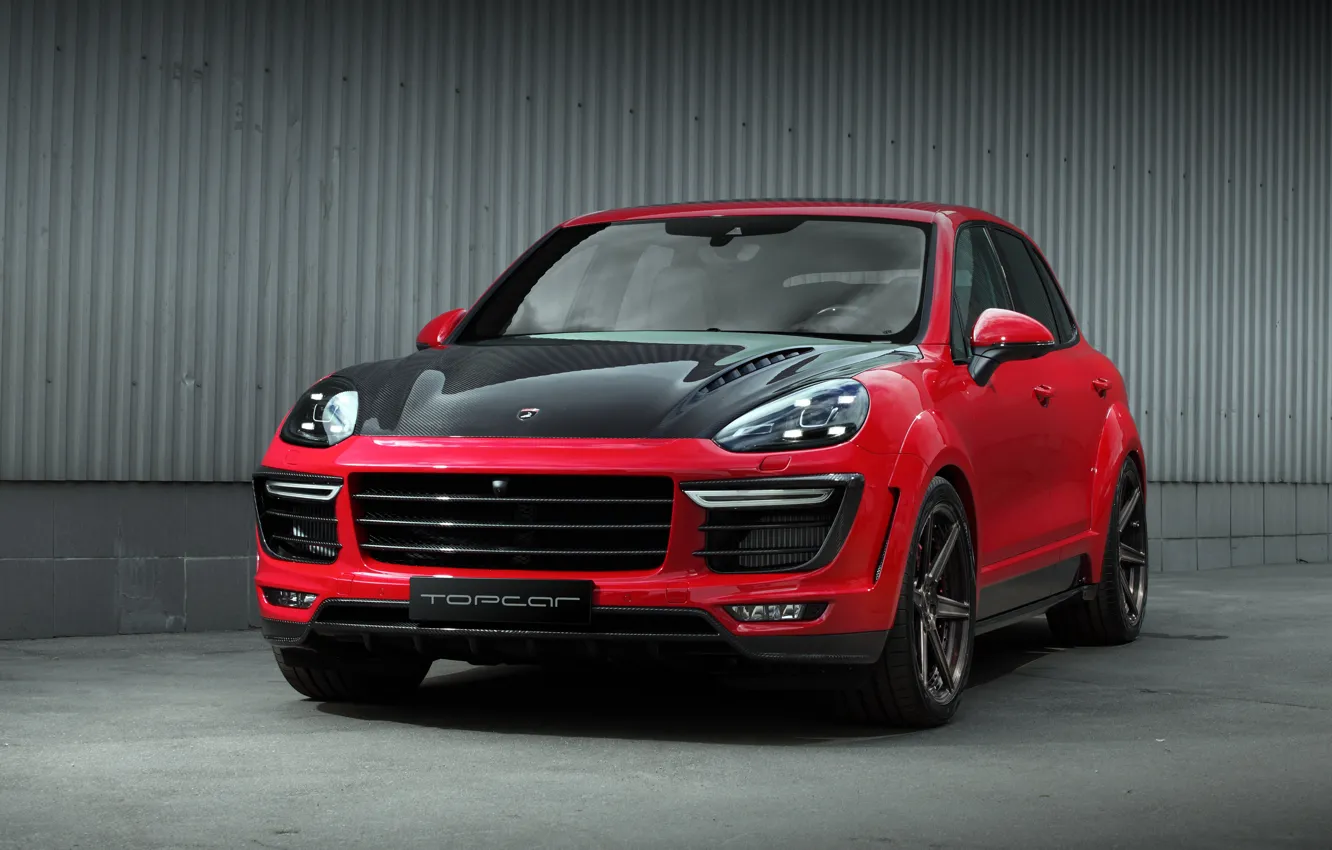 Photo wallpaper Vantage, Porsche, red, Porsche Cayenne, Front, Cayenne, Ball Wed, TopCar Vantage