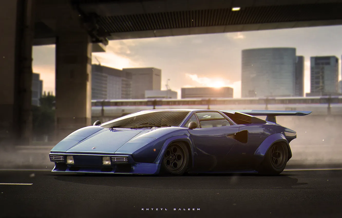 Photo wallpaper building, overpass, car, lambosunset, Under Your Shadow