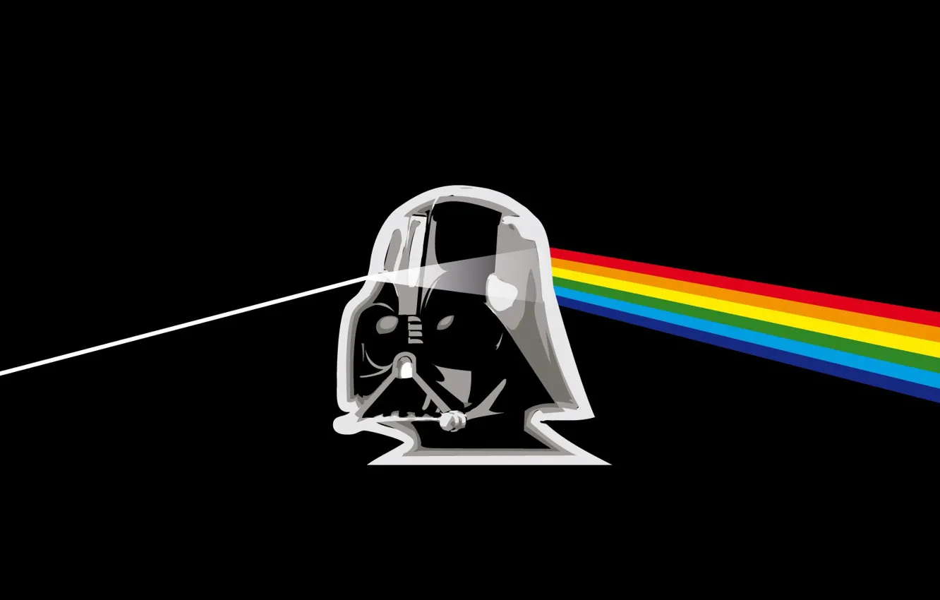 Photo wallpaper black, star wars, rainbow, Dark Side, Pink Floyd