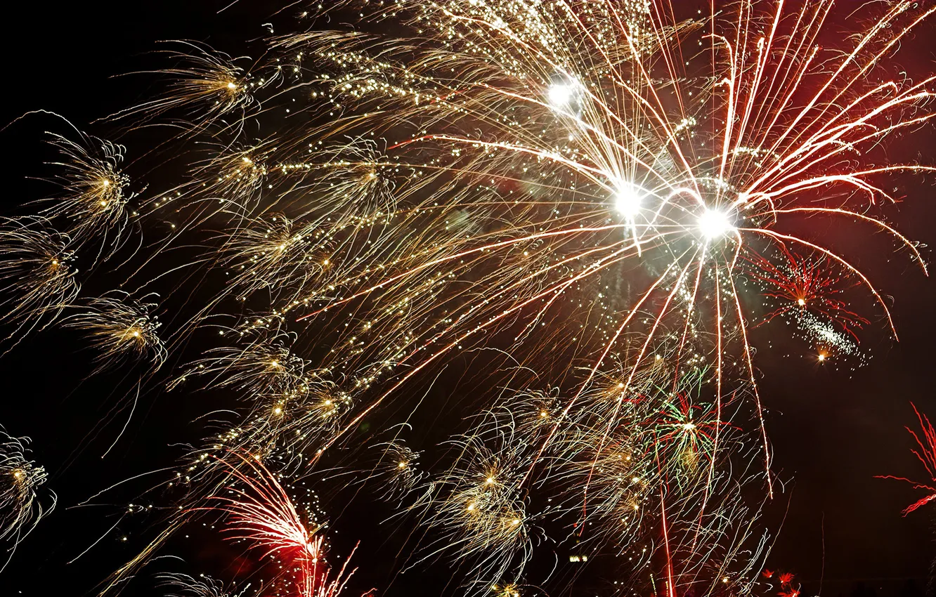 Photo wallpaper salute, fireworks, New Year, fireworks