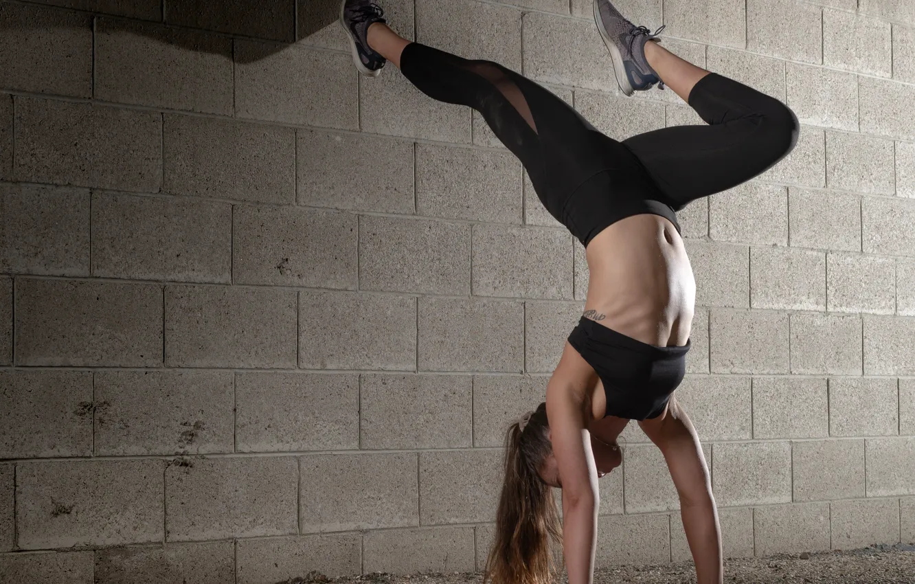 Photo wallpaper wall, woman, fitness, flexibility