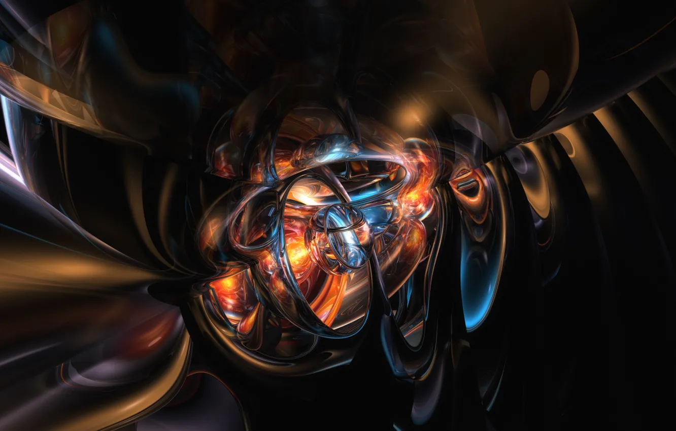 Photo wallpaper glow, fractal, weave, fractal pattern