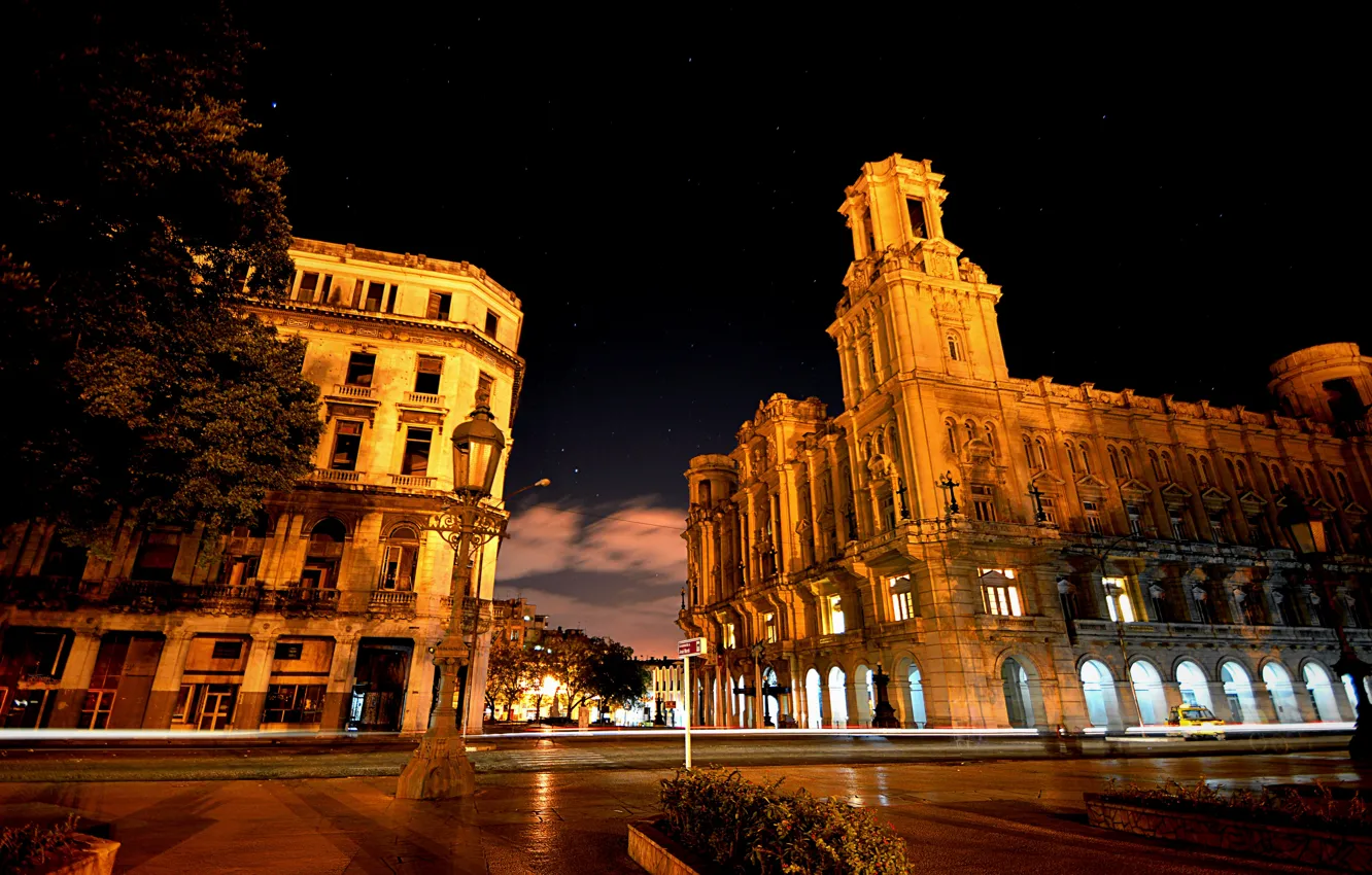 Photo wallpaper Havana, Cuba, noche, Havana, night, night, Havana, Cuba
