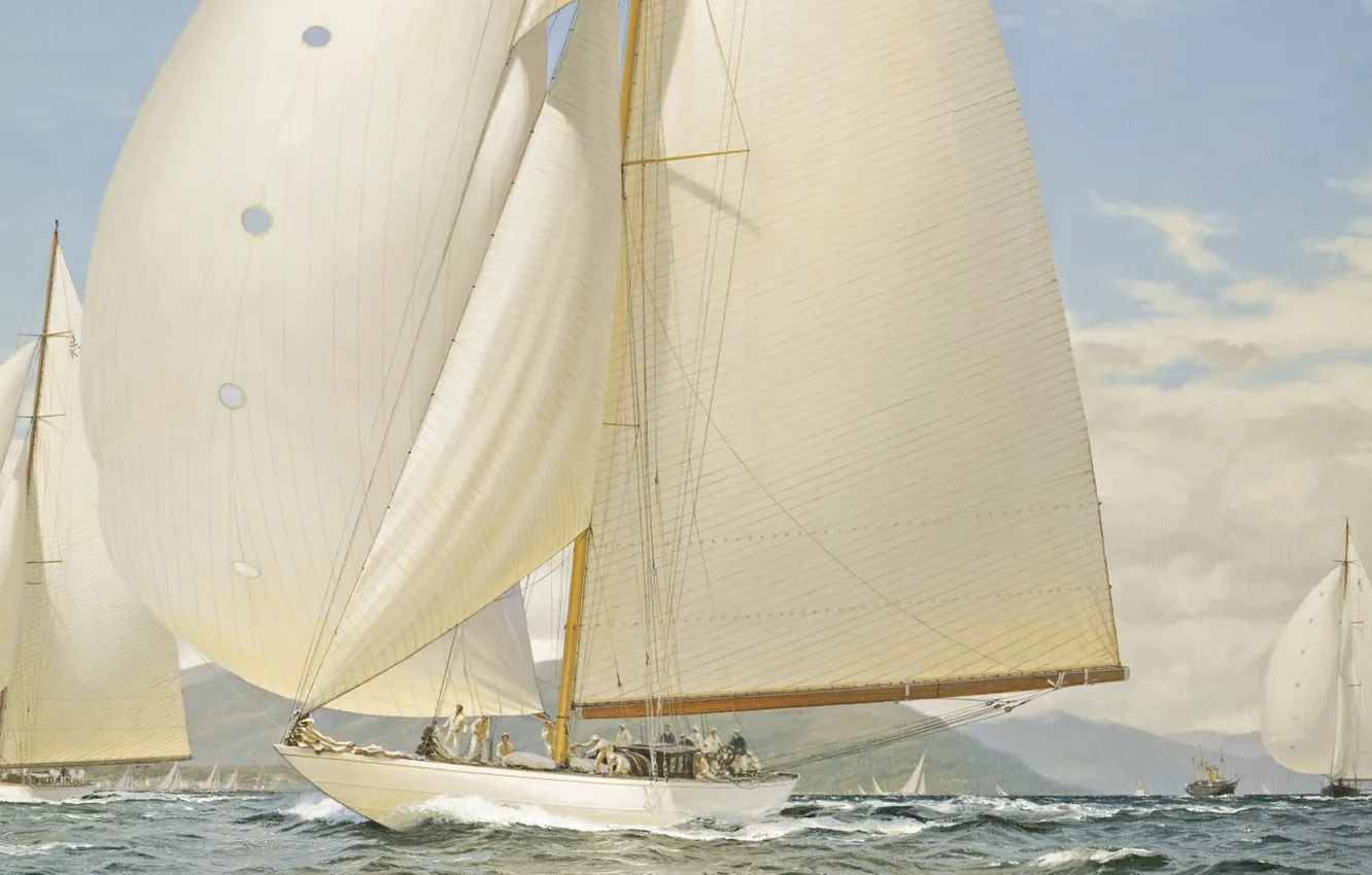 Photo wallpaper John Steven Dews, sea, regatta, sailboat