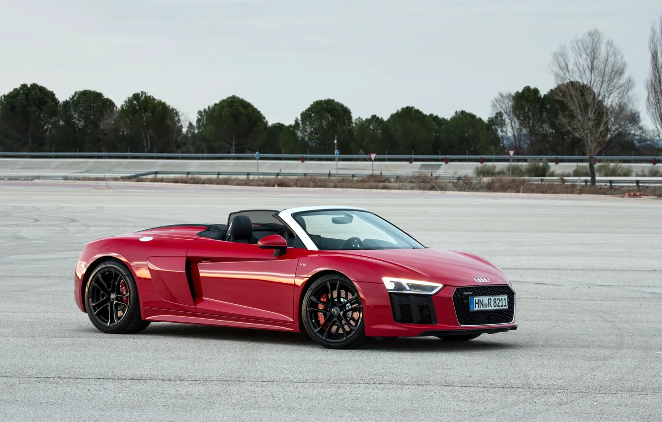 Photo wallpaper Audi R8, Spyder, 2018, V10, RWS