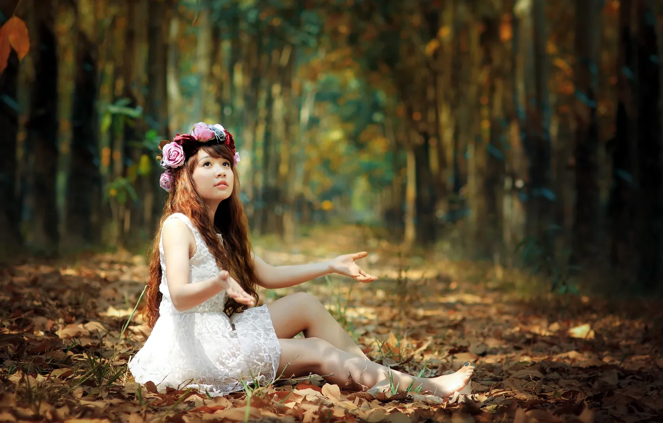 Photo wallpaper nature, mood, girl