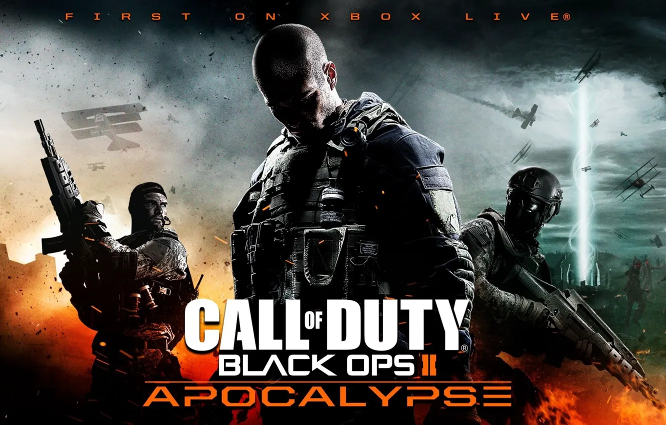 Photo wallpaper gun, weapons, war, art, machine, soldiers, Apocalypse, Call of Duty Black Ops 2