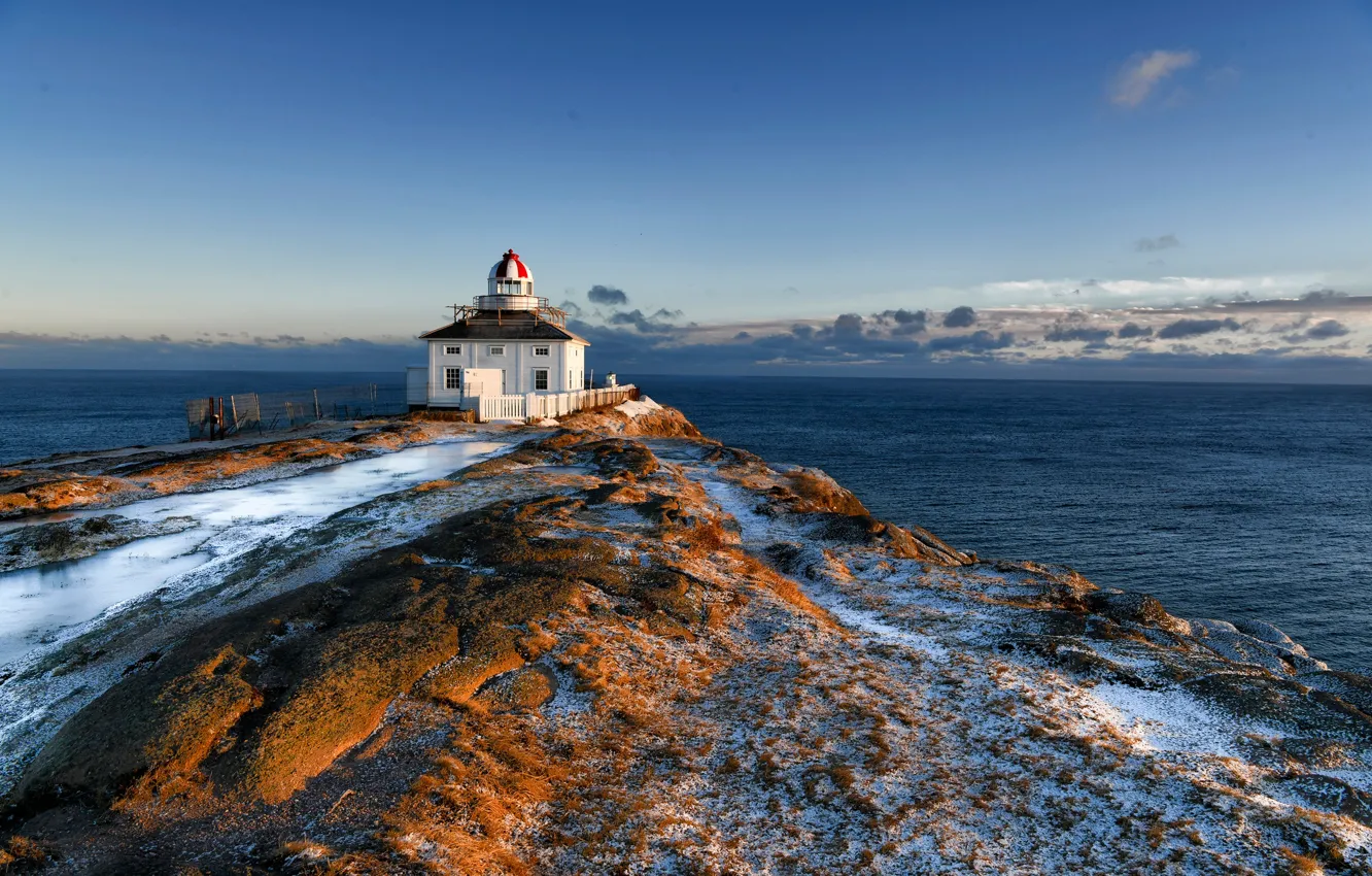 Photo wallpaper the ocean, coast, lighthouse, Canada, Canada, Cape, The Atlantic ocean, Atlantic Ocean