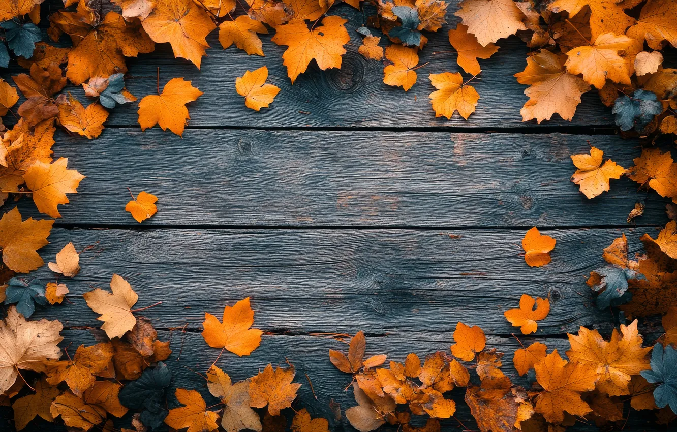 Photo wallpaper autumn, foliage, Board, texture, red, autumn leaves, AI art, neural network