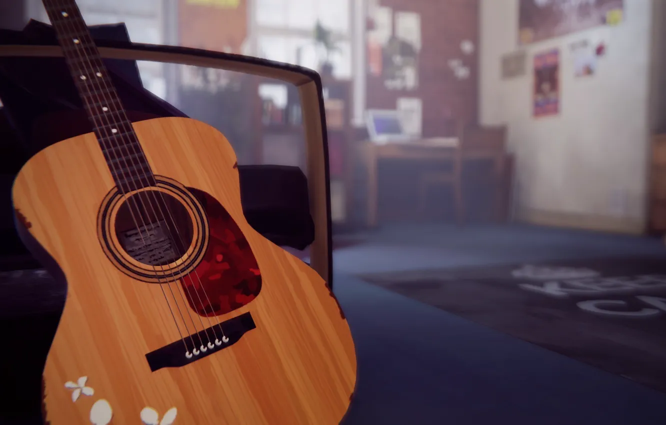 Photo wallpaper room, the game, guitar, Life Is Strange