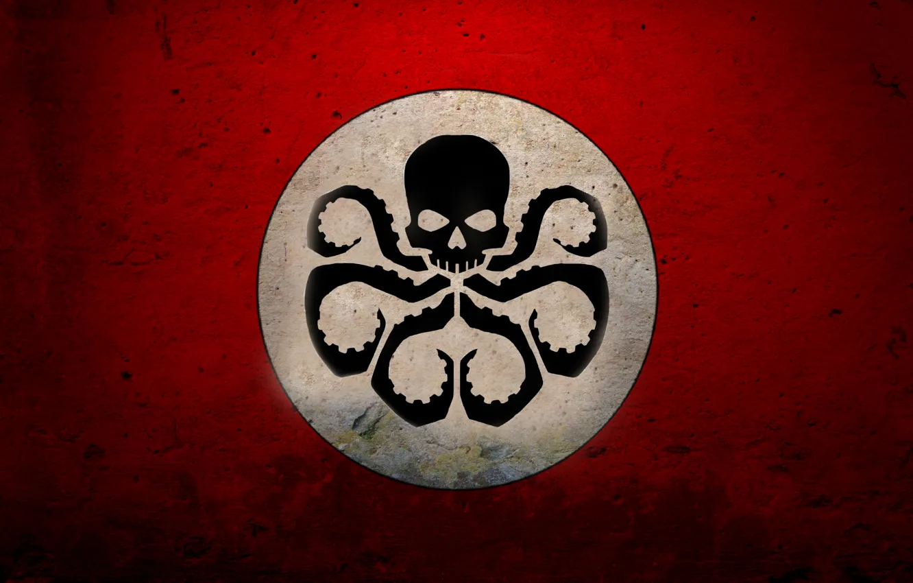 Photo wallpaper red, white, also Hydra symbol
