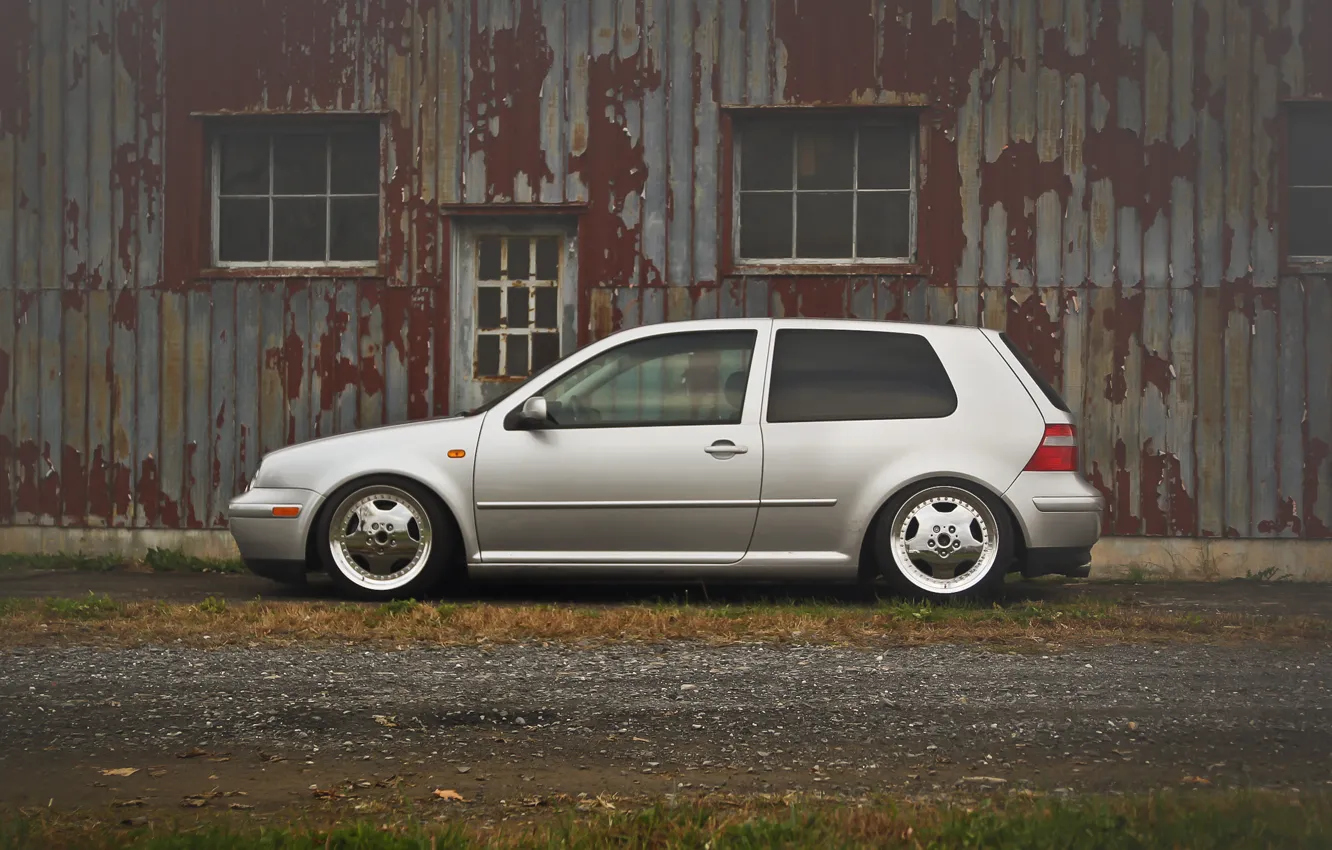 Photo wallpaper grey, volkswagen, profile, Golf, golf, Volkswagen, MK4