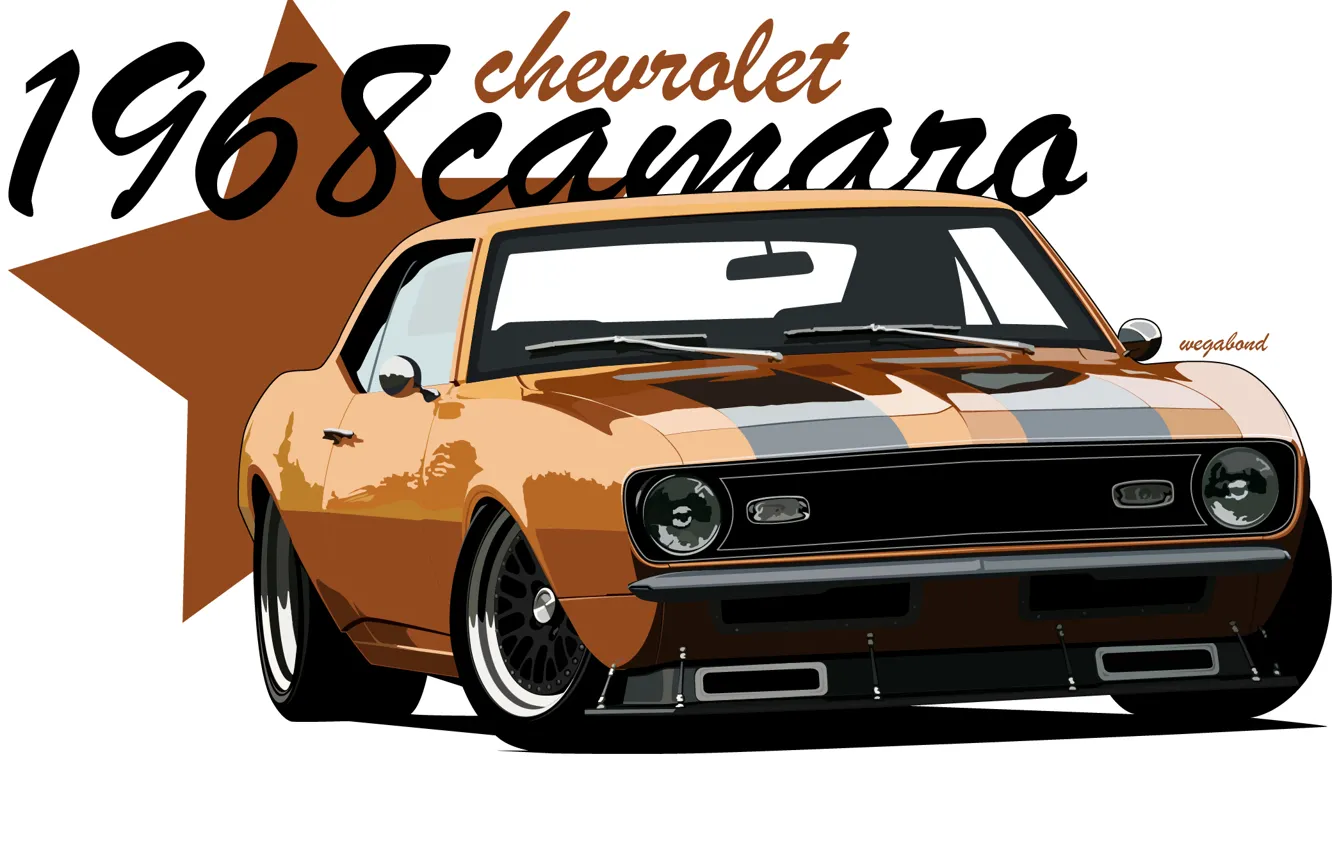 Photo wallpaper vector, chevrolet, muscle, 1968, chevy, 1968chevy