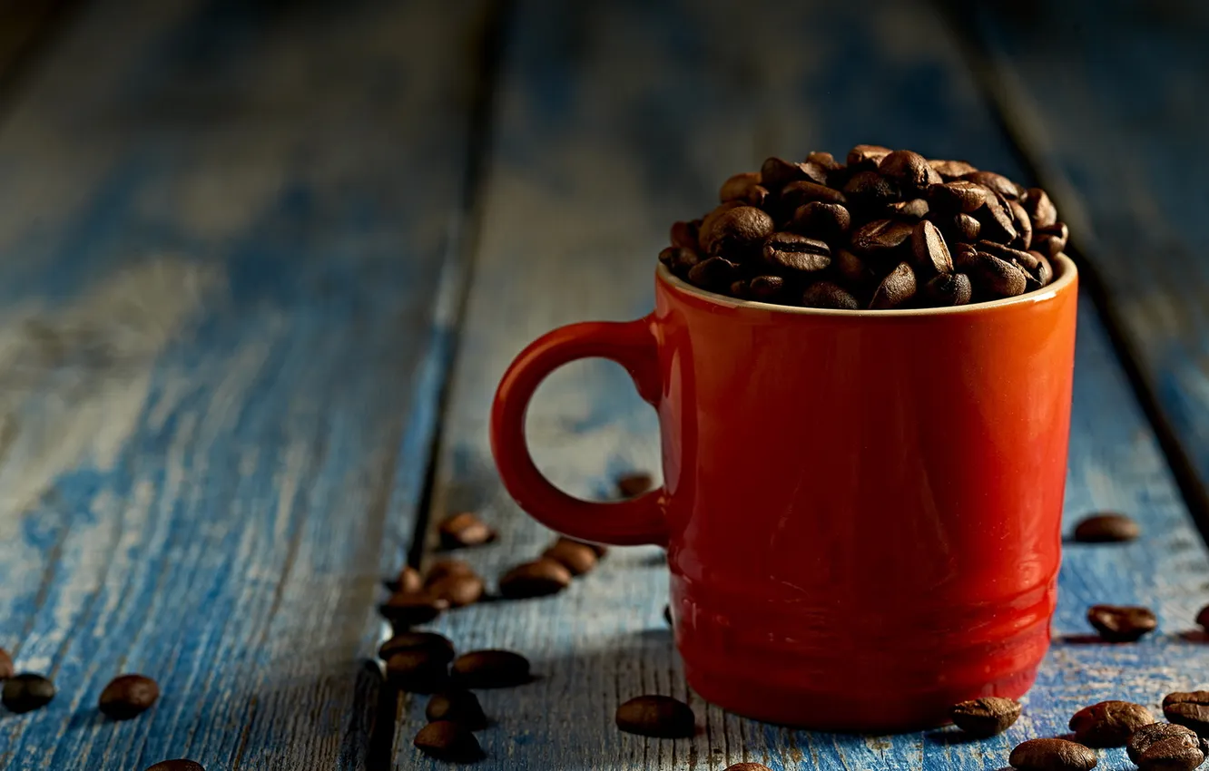 Photo wallpaper coffee, grain, Cup