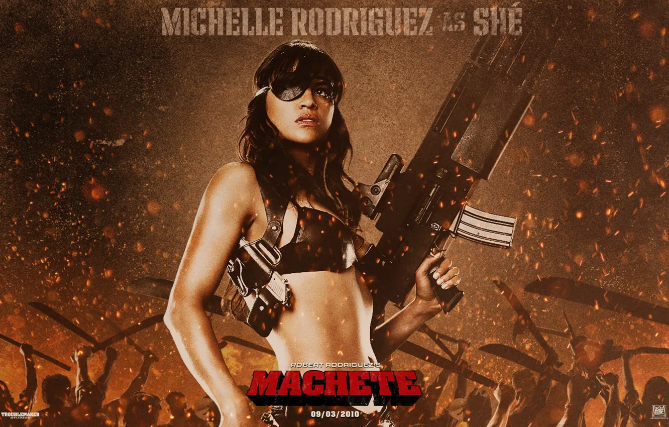 Photo wallpaper Michelle, Rodriguez, Michelle, Rodriguez, machete, machete