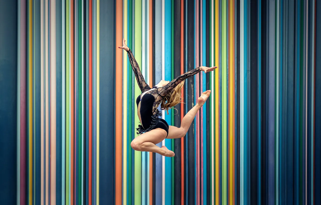 Photo wallpaper jump, gymnast, Marjorie