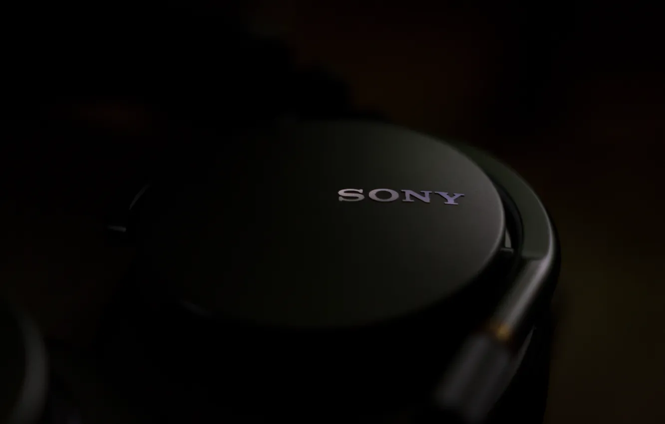 Photo wallpaper the inscription, minimalism, logo, headphones, Sony, Sony