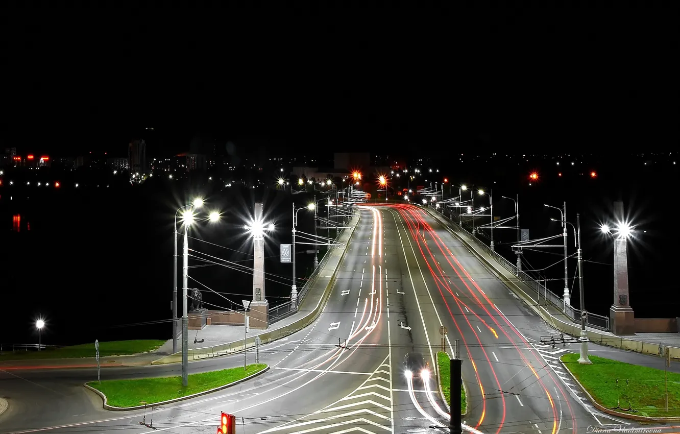 Photo wallpaper landscape, the city, night shooting