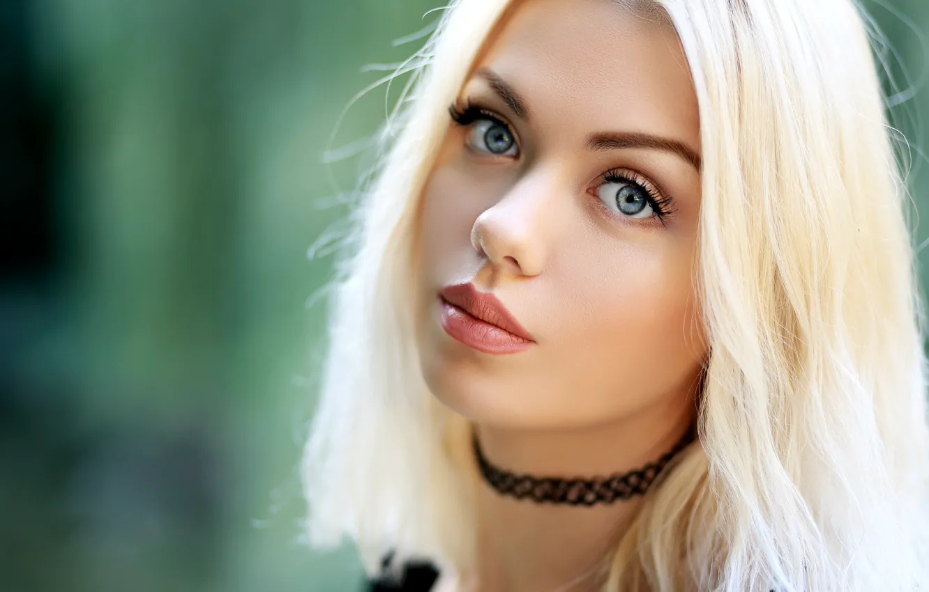 Photo wallpaper girl, long hair, photo, photographer, blue eyes, model, bokeh, lips