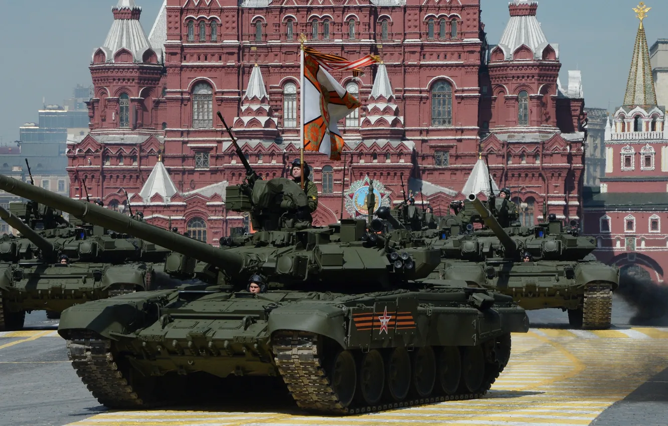 Photo wallpaper tank, parade, red square, armor, T-90