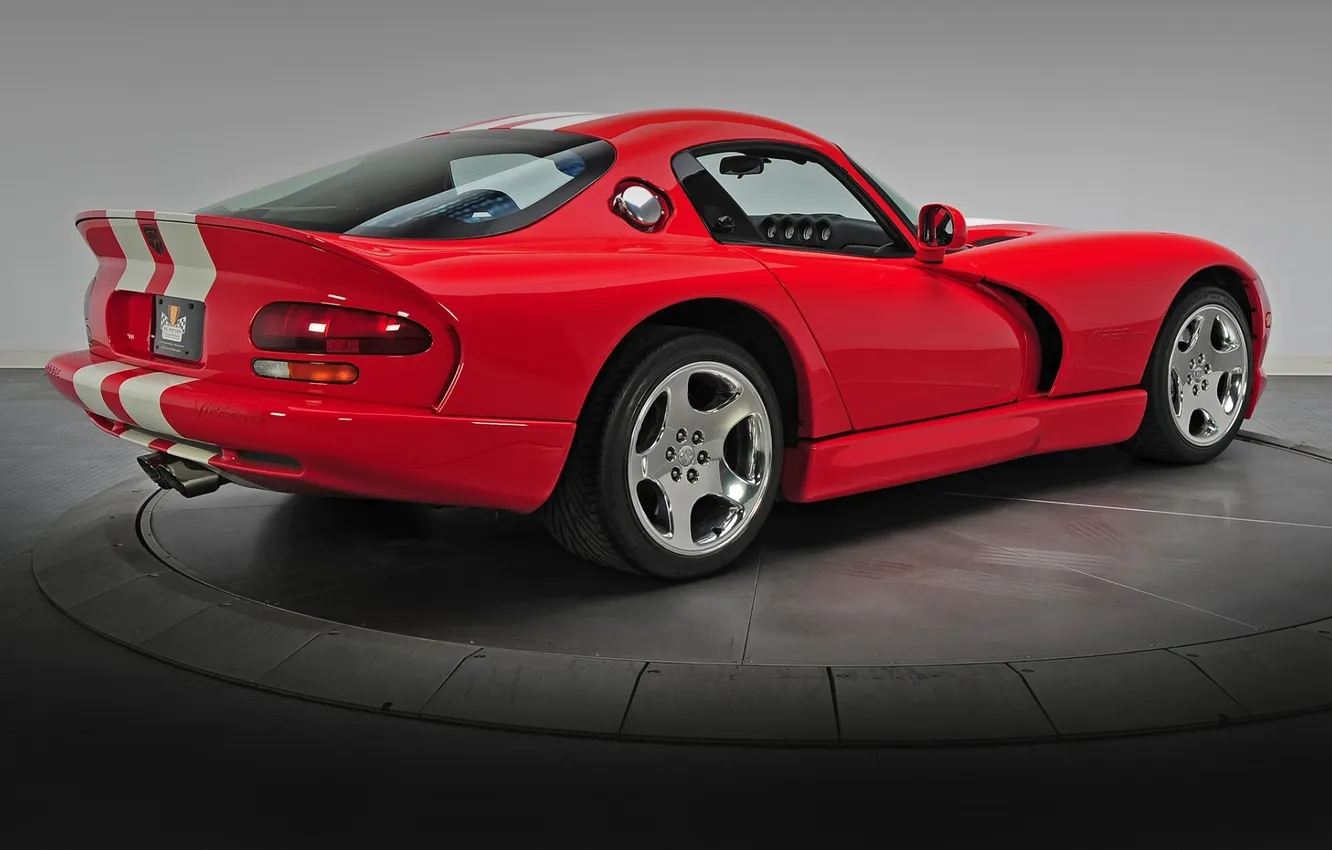 Photo wallpaper Dodge, supercar, Viper, Dodge, Viper, rear view, GTS, 1996