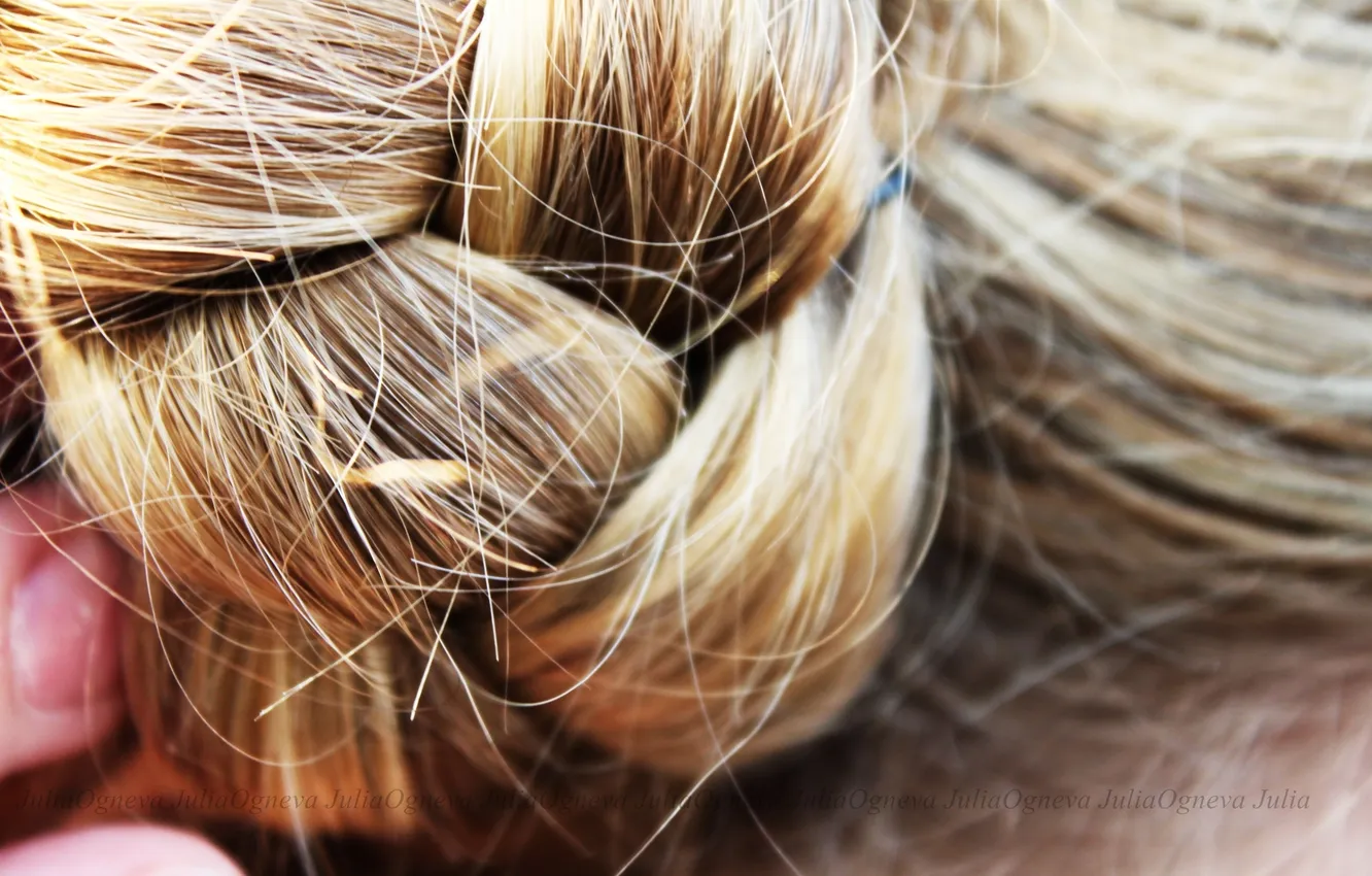Photo wallpaper Hair, braid, gold