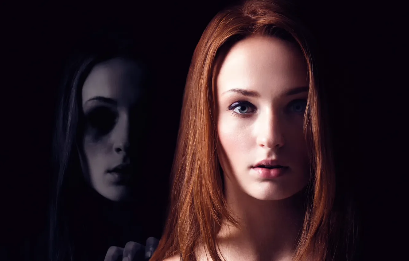 Photo wallpaper detective, Thriller, poster, Sophie Turner, The eyes of Panda, Another Me