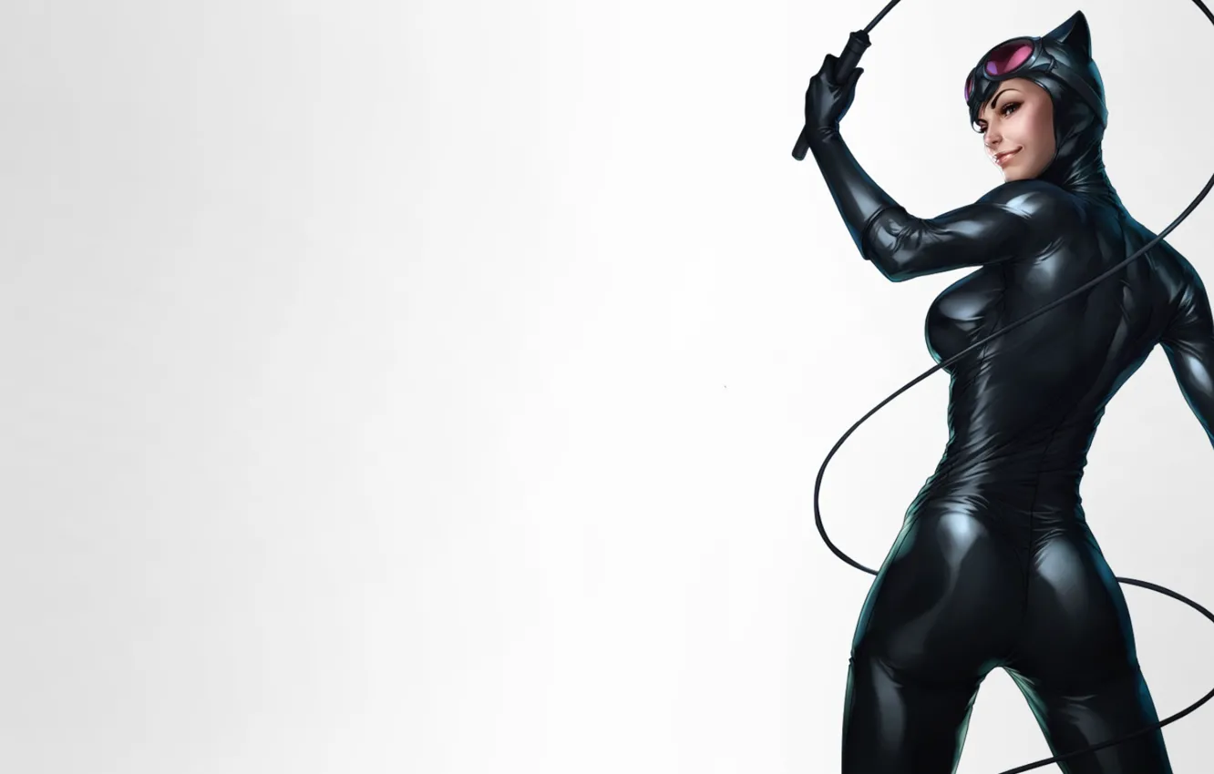 Photo wallpaper Beautiful, Art, Smile, Woman, Comics, Suit, Catwoman, Selina Kyle