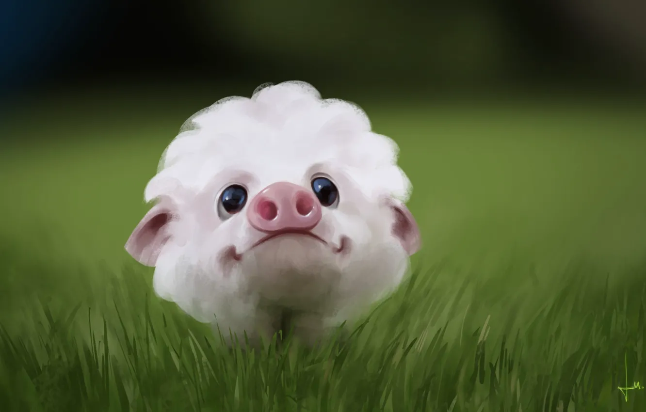 Photo wallpaper art, children's, pig, Piglet, Little pig, João Moura
