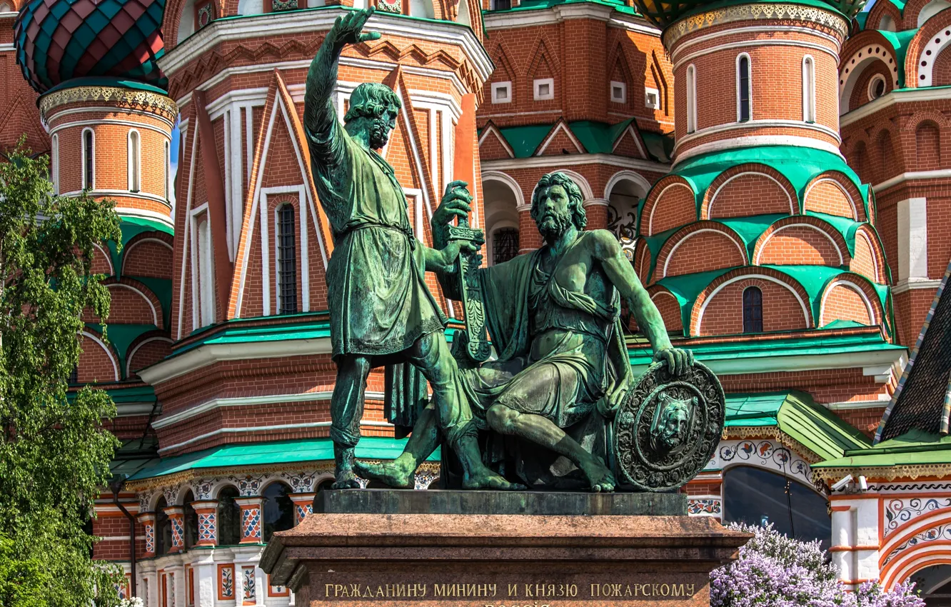 Photo wallpaper Moscow, Russia, monument to Minin and Pozharsky