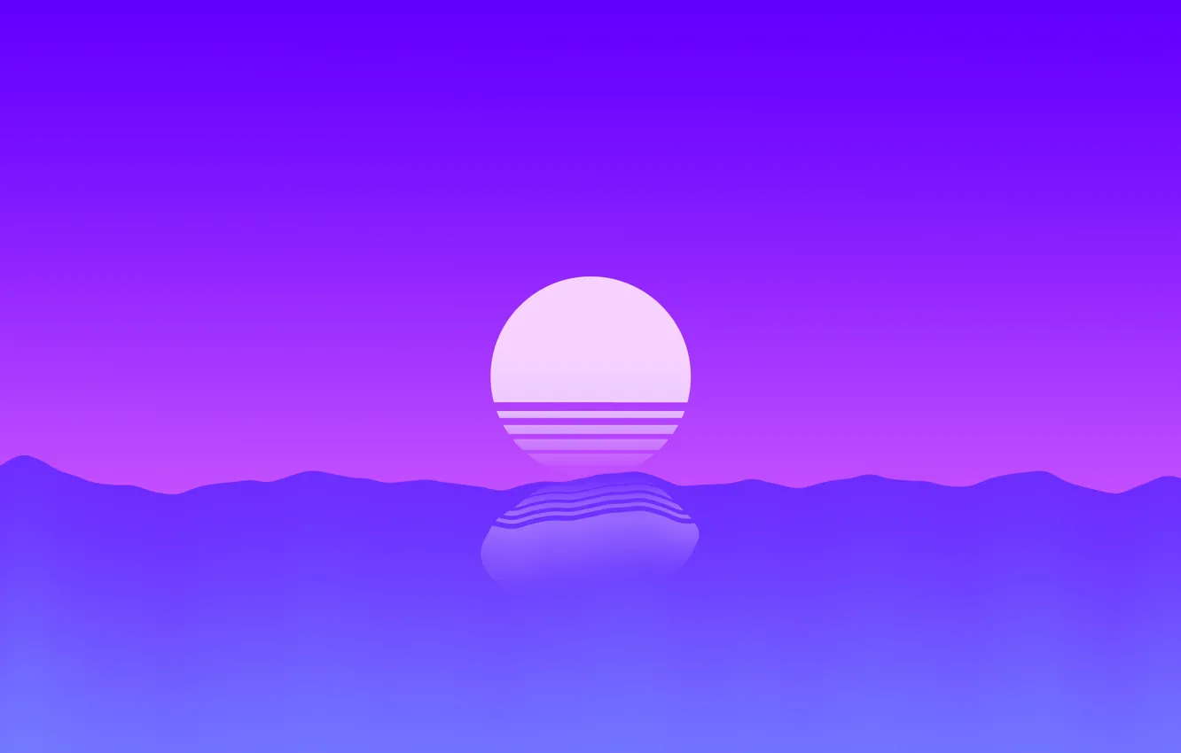 Photo wallpaper The sun, Music, Style, Style, Illustration, 80's, Synth, Retrowave