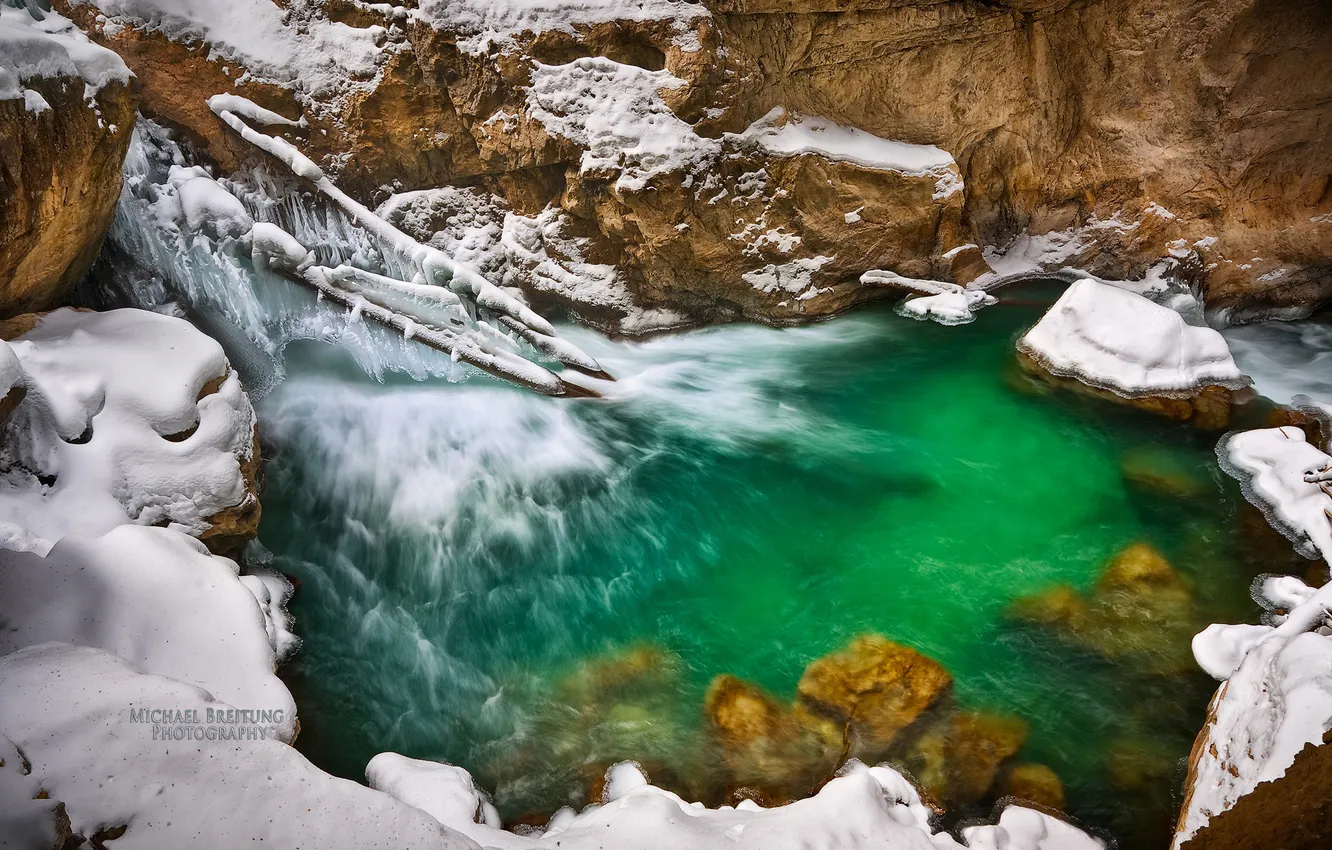 Photo wallpaper ice, gorge, Michael Breitung, Bovary