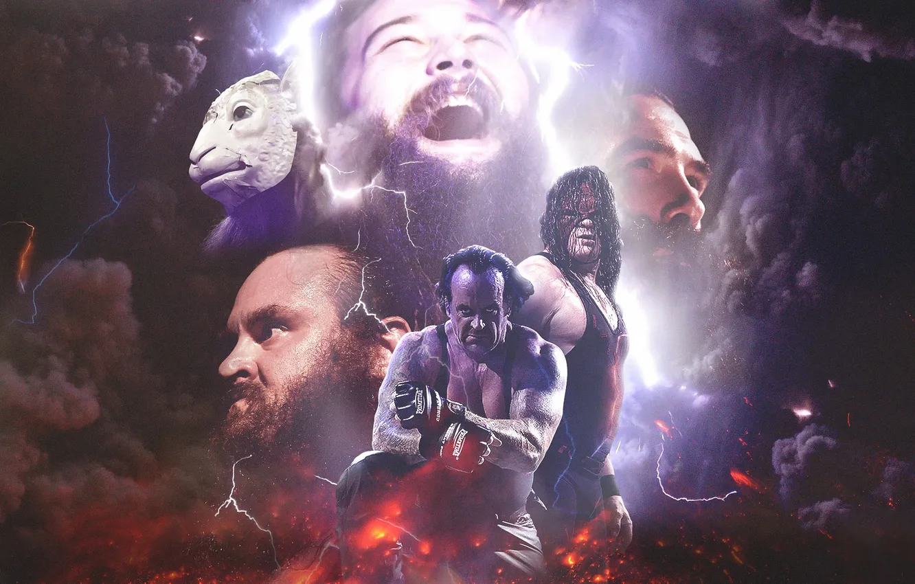 Photo wallpaper WWE, Kane, The Undertaker, Luke Harper, Wyatt Family, Bray Wyatt, Brown Strouman, Eric Rowan