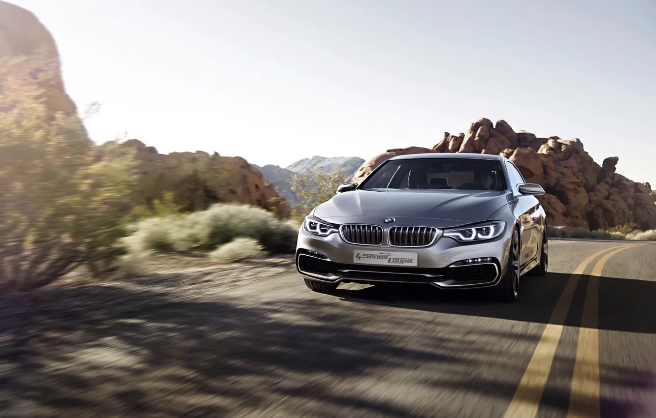 Photo wallpaper Concept, BMW, Rock, Coupe, Style, Road, 2013, Silver