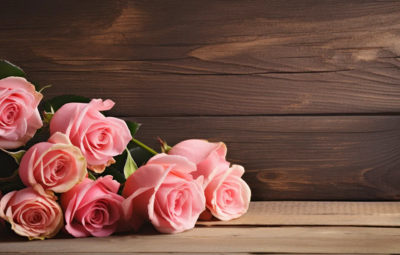 Photo wallpaper flowers, holiday, Board, roses, bouquet, AI art, universal holiday background, neural network