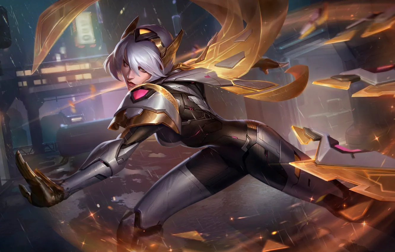 Photo wallpaper fragments, the city, movement, the game, game, witchcraft, gesture, League of Legends