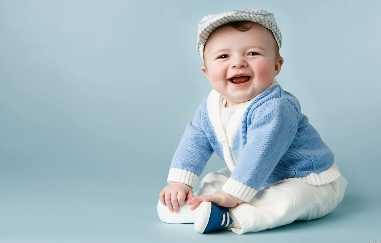 Photo wallpaper joy, happiness, children, childhood, smile, positive, boy, baby