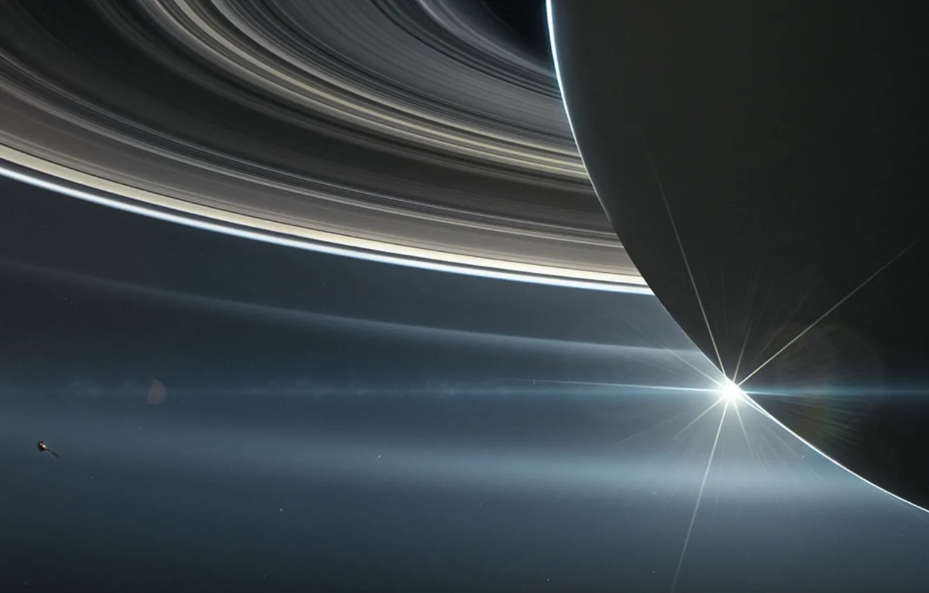 Photo wallpaper Saturn, ring, Open space