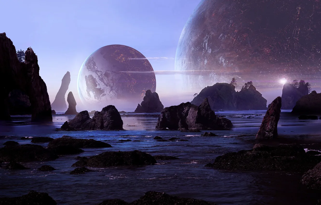 Photo wallpaper sea, nature, water, planet