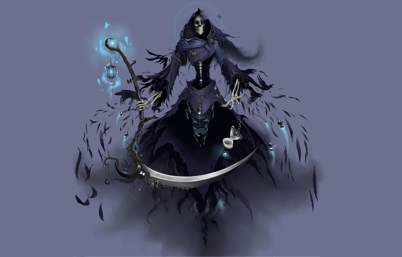 Photo wallpaper death, magic, skull, skeleton, braid, Creeping Death, The Grim Reaper