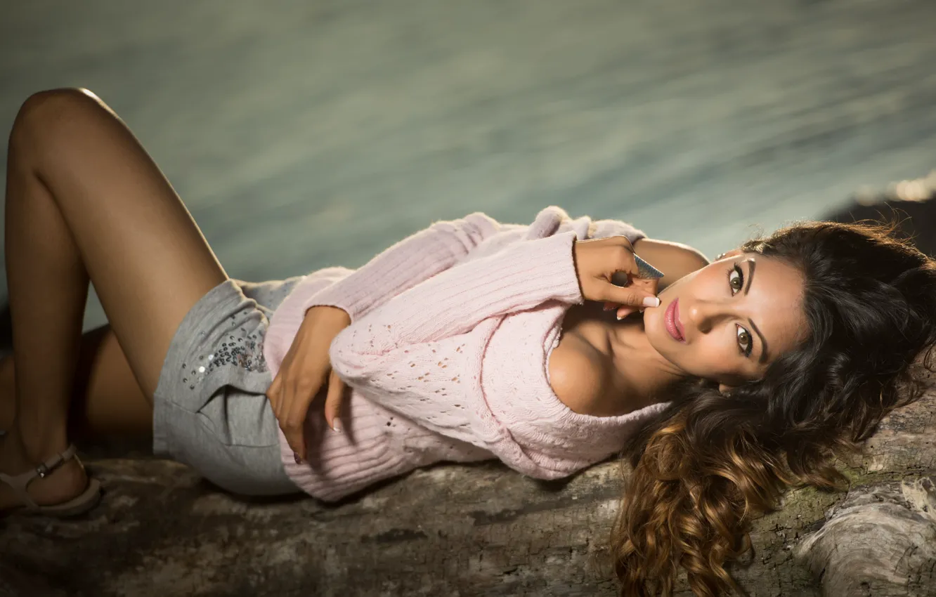 Photo wallpaper girl, hot, sexy, legs, eyes, smile, beautiful, figure