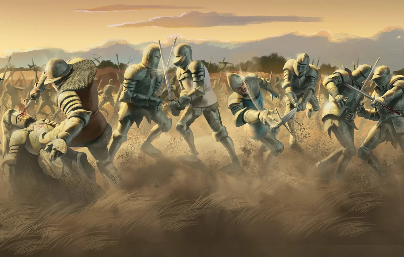 Photo wallpaper battlefield, sword, armor, war, dead, ken, blade, death