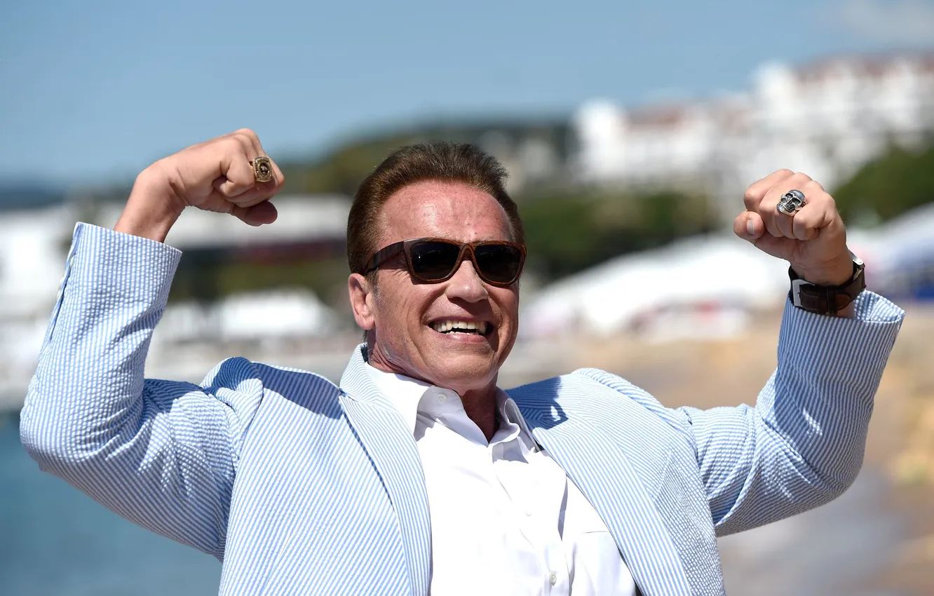 Photo wallpaper photo, portrait, glasses, actor, celebrity, bodybuilder, Arnold Schwarzenegger, Arnold Schwarzenegger