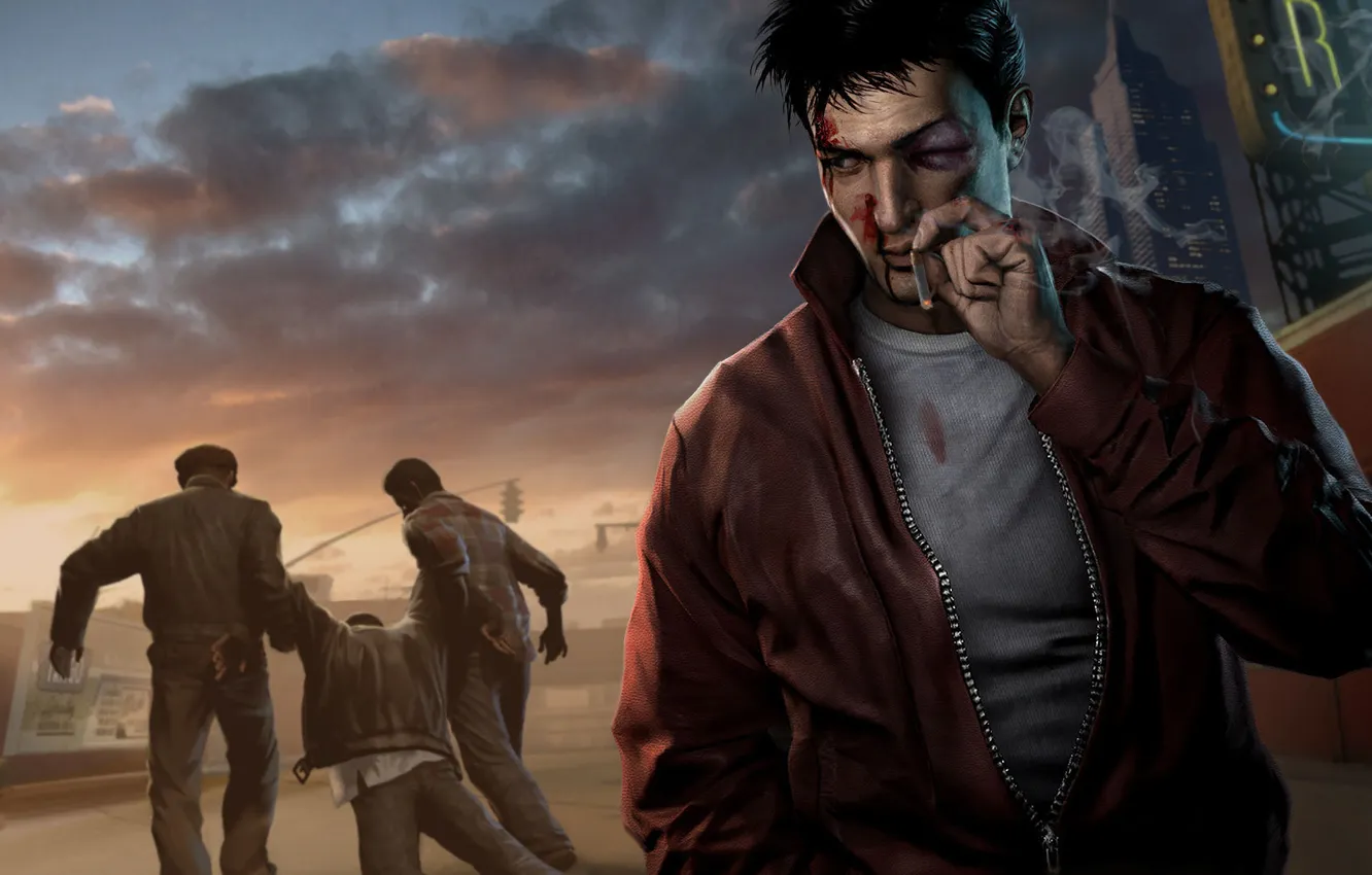 Photo wallpaper blood, jacket, cigarette, Ladder, vito, pack, Mafia, Renegade