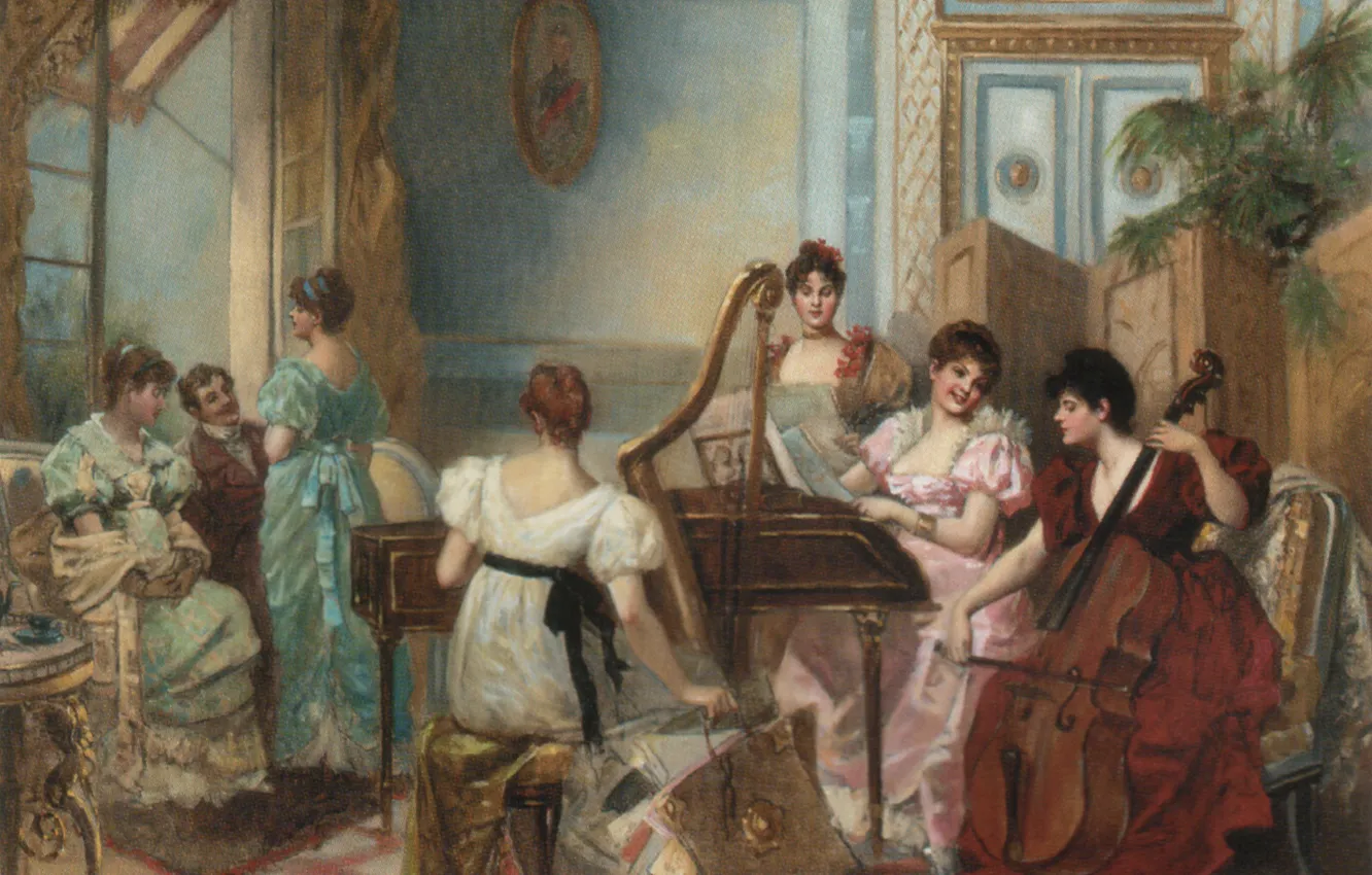 Photo wallpaper French, 19th/20th Century, BREVAL, Christie's, THE CONCERT IN THE SALON
