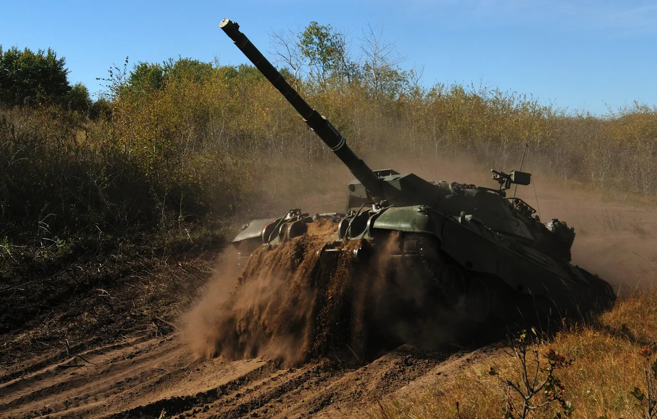 Photo wallpaper road, dirt, tank, combat, canadian, Leopard-C2