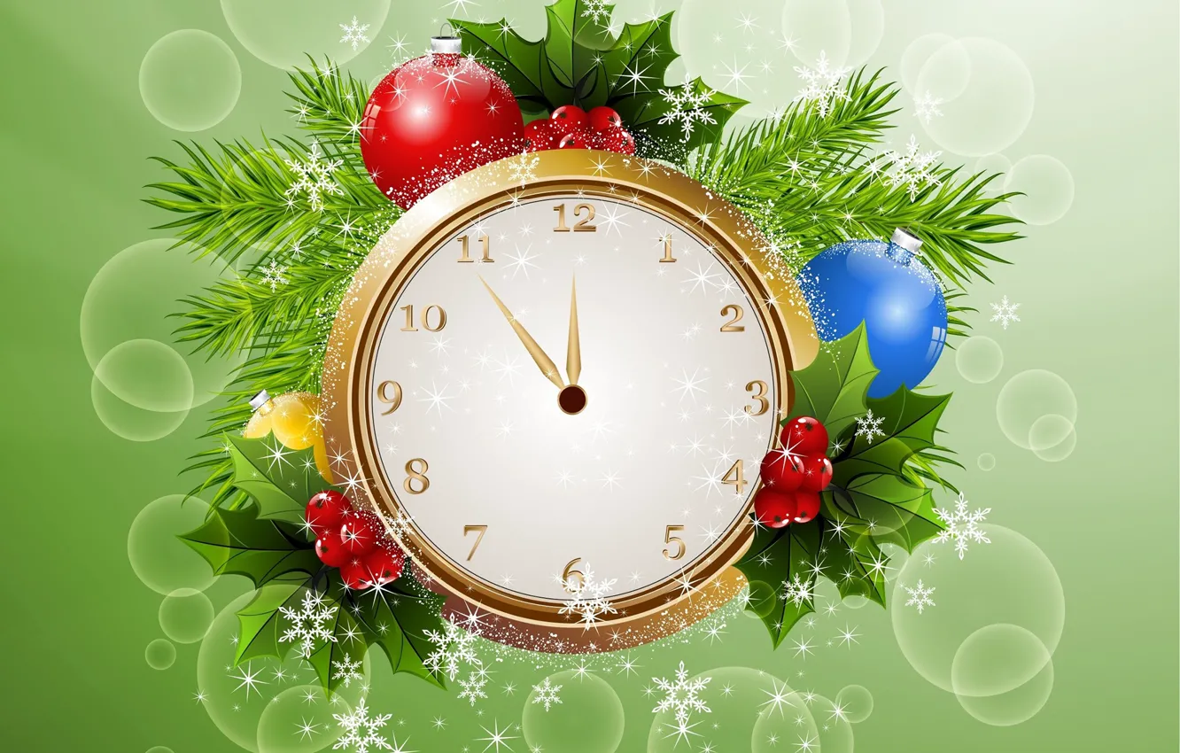 Photo wallpaper toys, graphics, watch, New year